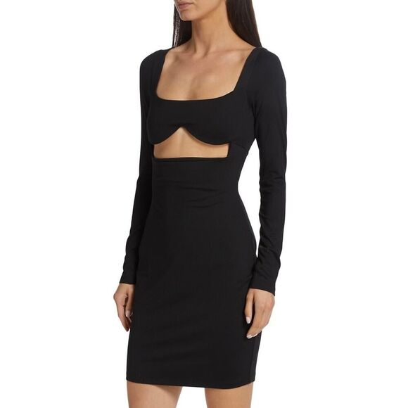Susana Monaco Cut-out Underwire Bodycon Minidress Black Women's Small NWT - Picture 2 of 12